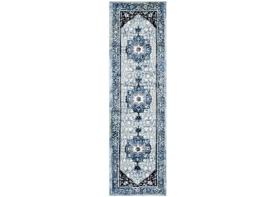 Vintage Hamadan III Area Rug in Blue & Light Green by Safavieh