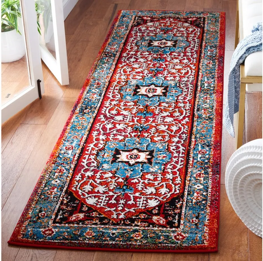 Vintage Hamadan III Area Rug in Blue & Red by Safavieh