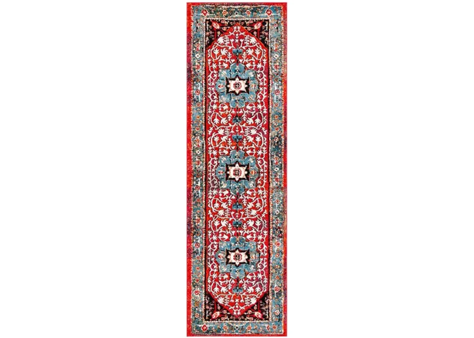 Vintage Hamadan III Area Rug in Blue & Red by Safavieh