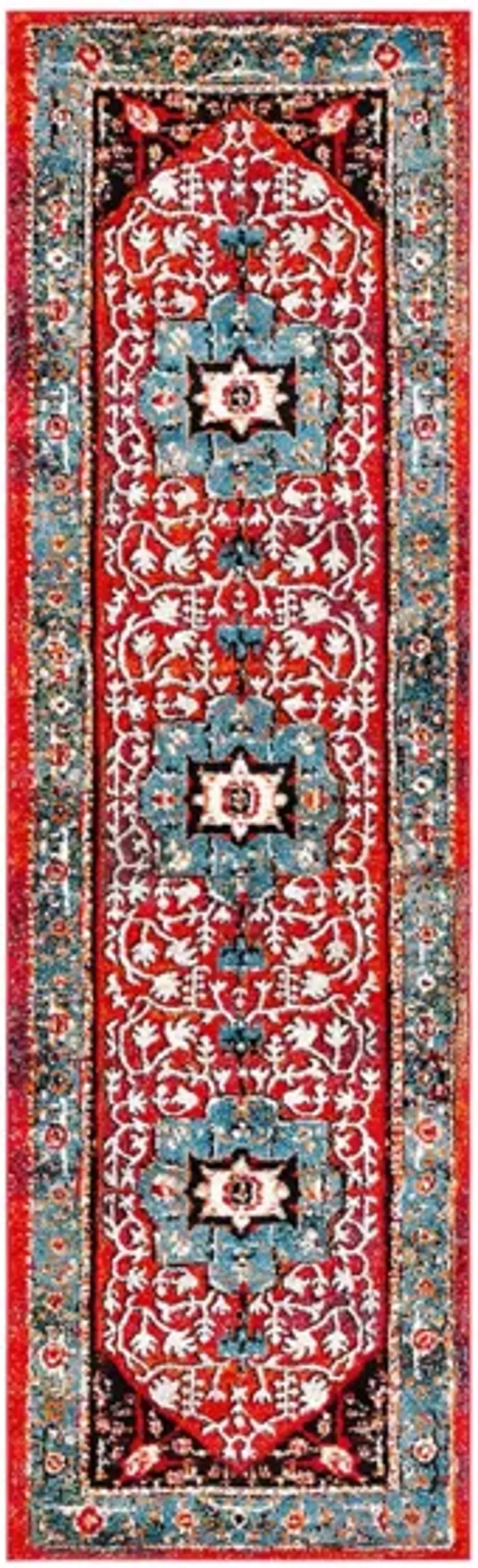 Vintage Hamadan III Area Rug in Blue & Red by Safavieh