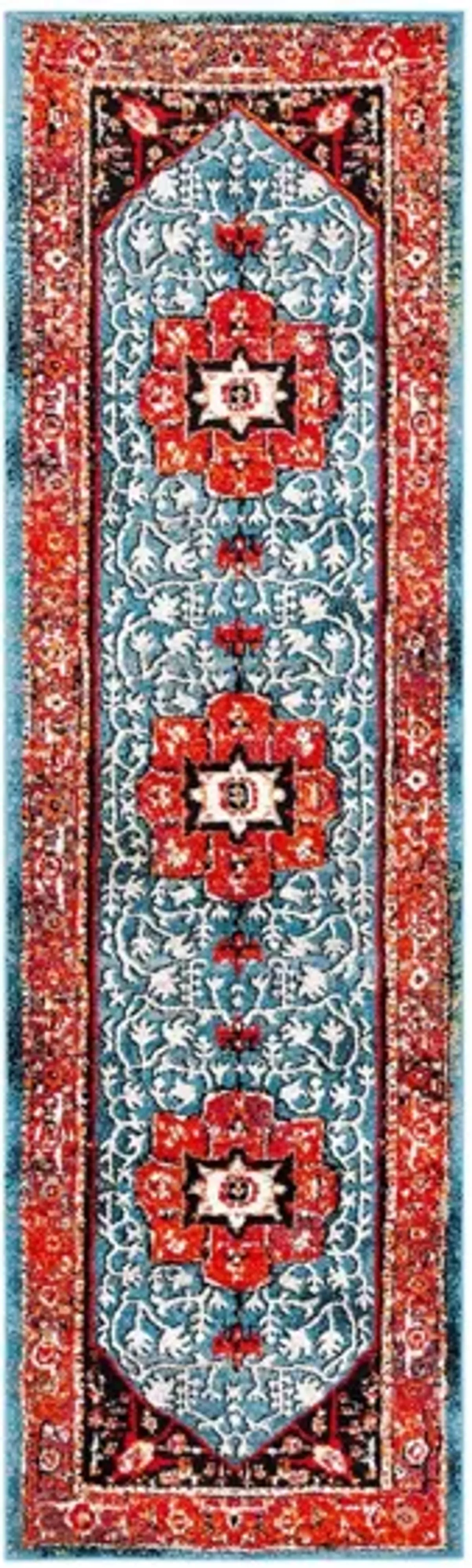 Vintage Hamadan III Area Rug in Red & Blue by Safavieh