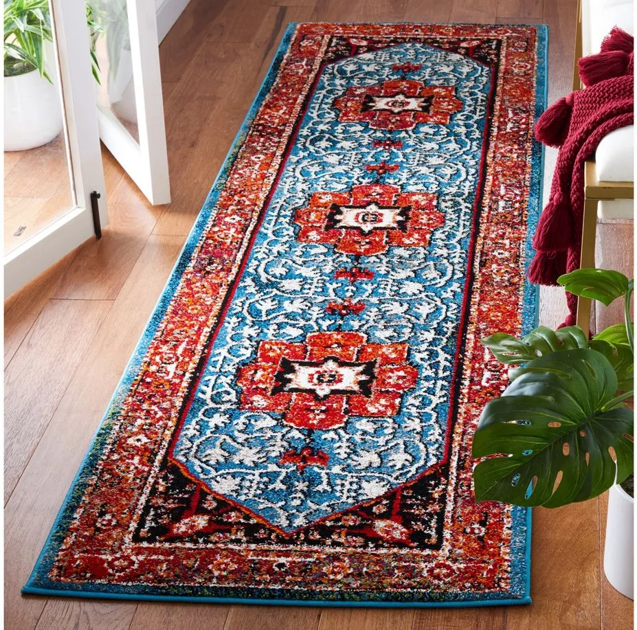 Vintage Hamadan III Area Rug in Red & Blue by Safavieh