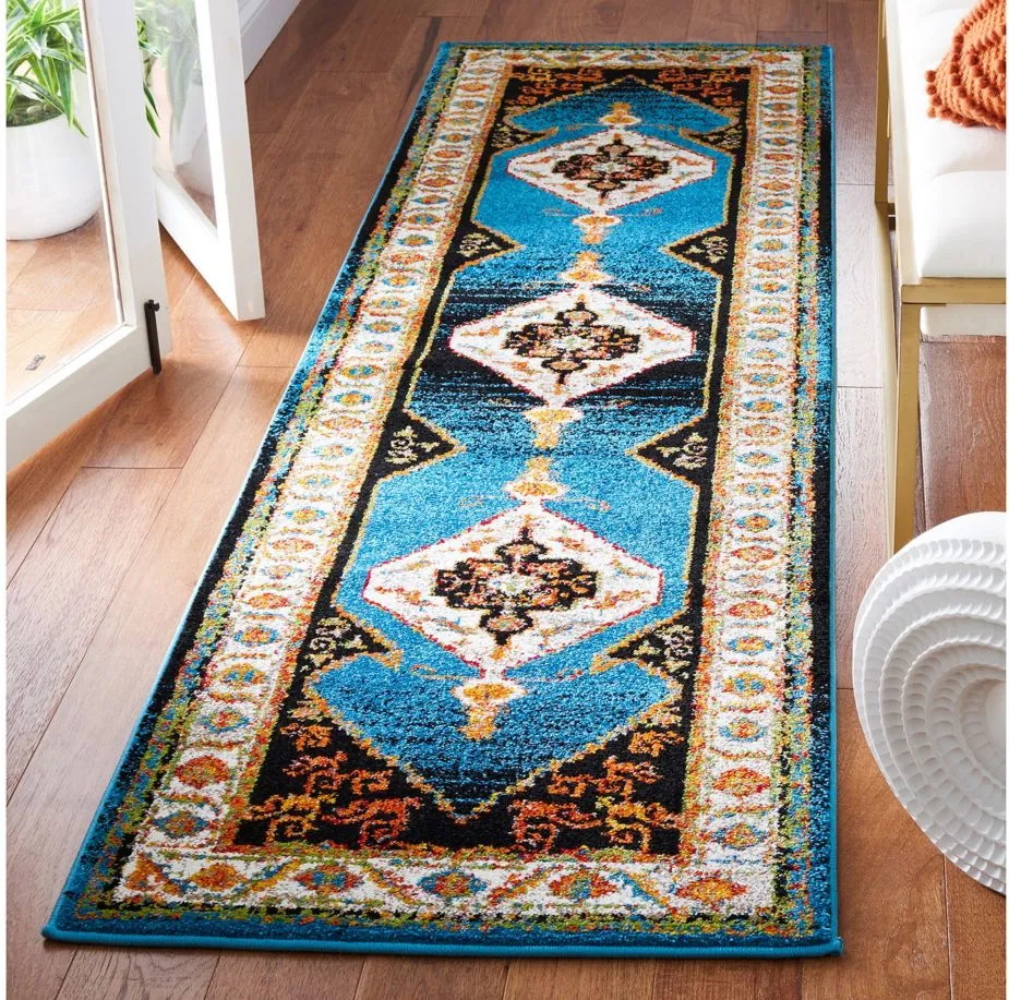 Vintage Hamadan III Area Rug in Blue & Ivory by Safavieh