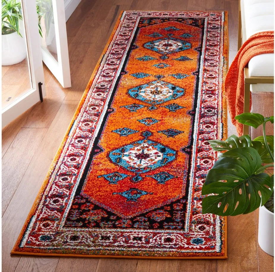 Vintage Hamadan III Area Rug in Red & Blue by Safavieh