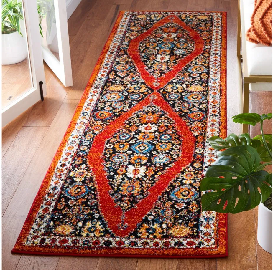 Vintage Hamadan IV Area Rug in Red & Black by Safavieh