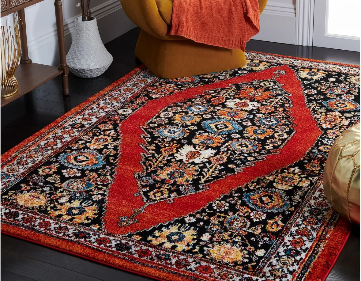 Vintage Hamadan IV Area Rug in Red & Black by Safavieh