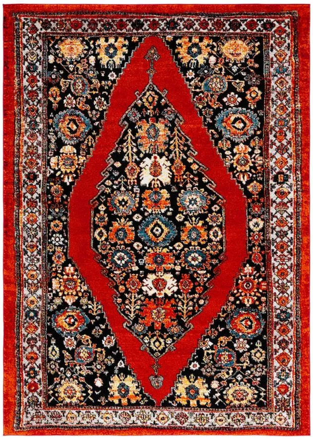 Vintage Hamadan IV Area Rug in Red & Black by Safavieh