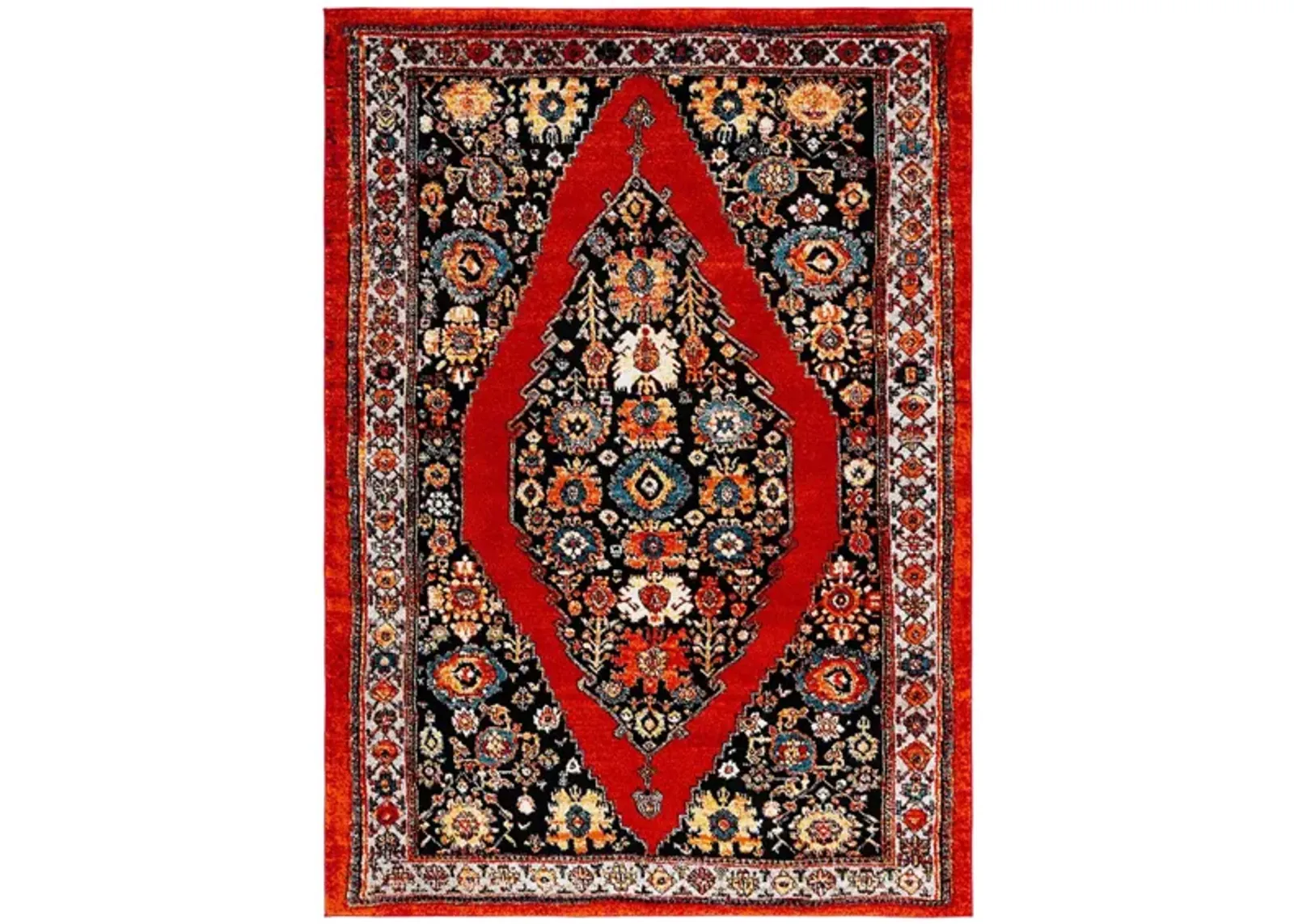 Vintage Hamadan IV Area Rug in Red & Black by Safavieh