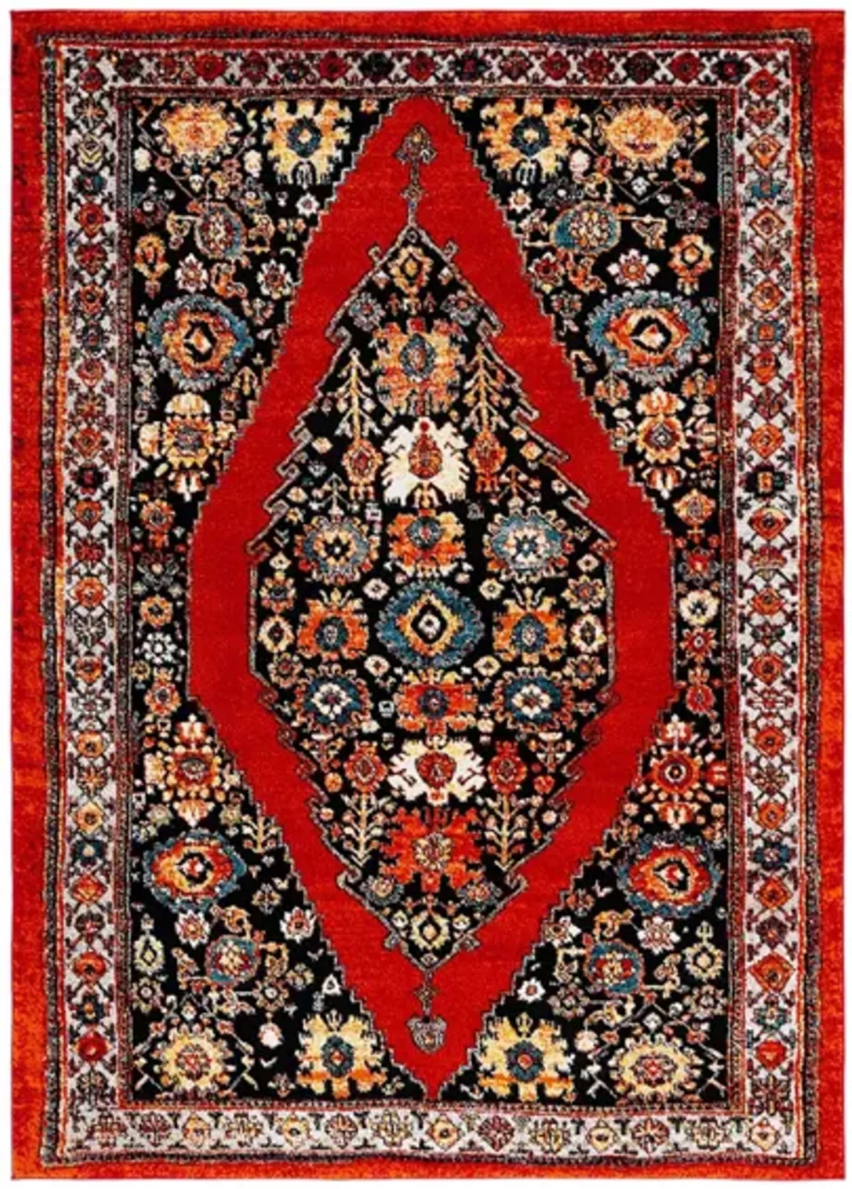 Vintage Hamadan IV Area Rug in Red & Black by Safavieh