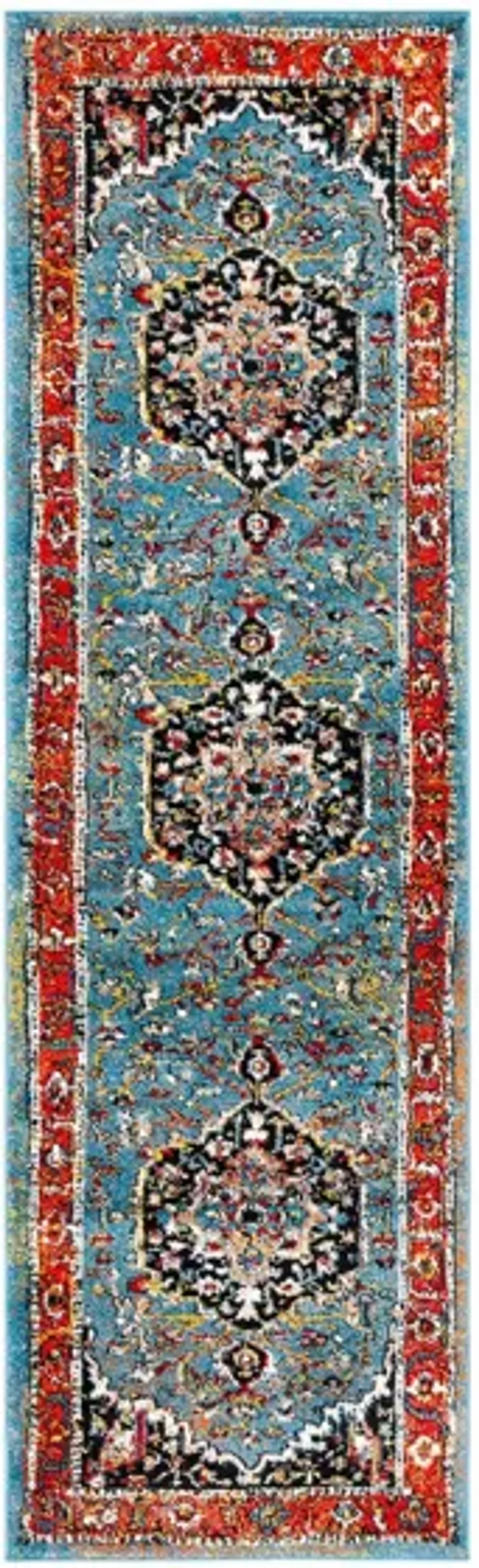 Vintage Hamadan IV Area Rug in Blue & Red by Safavieh