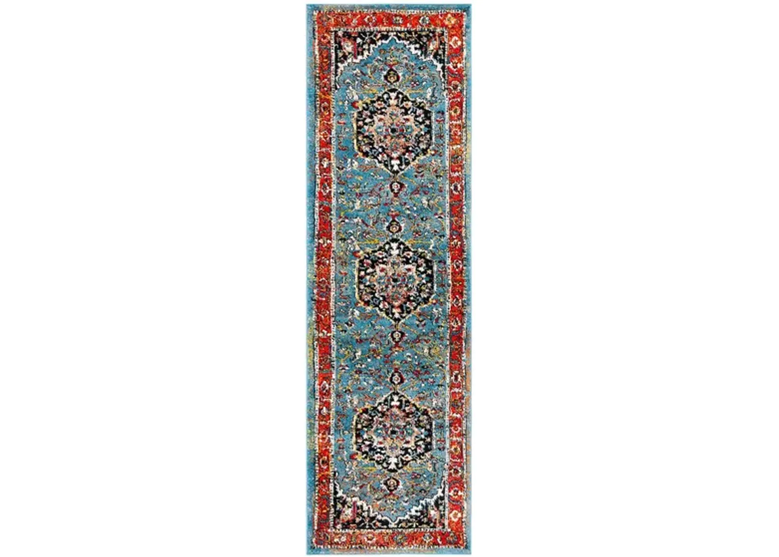 Vintage Hamadan IV Area Rug in Blue & Red by Safavieh