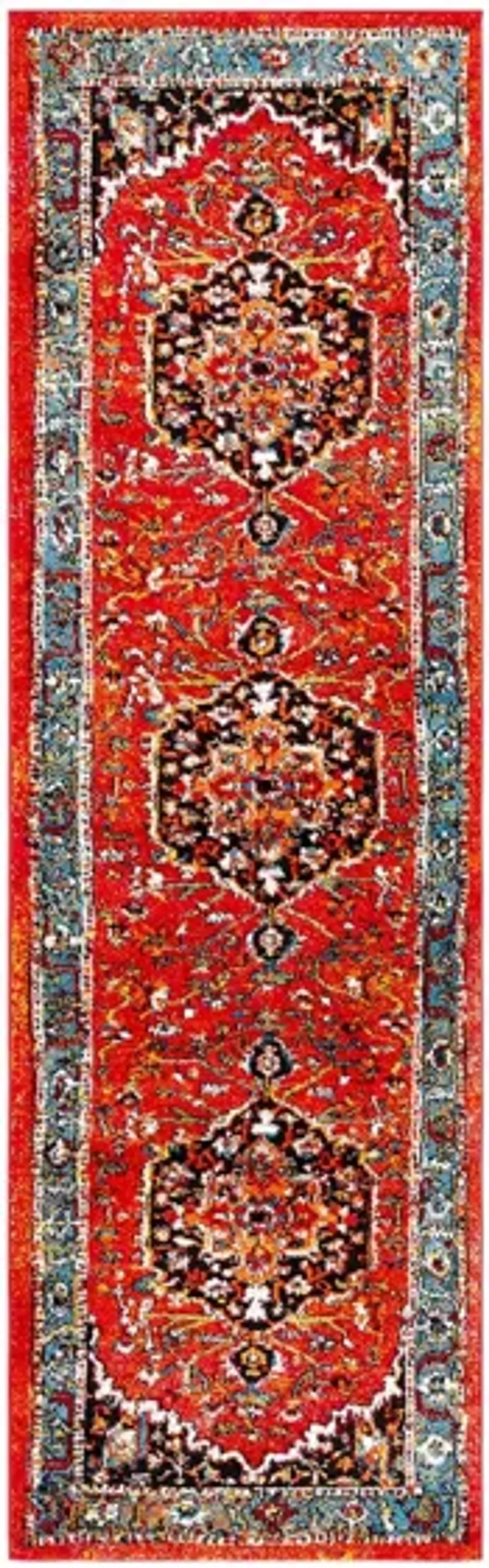 Vintage Hamadan IV Area Rug in Red & Blue by Safavieh