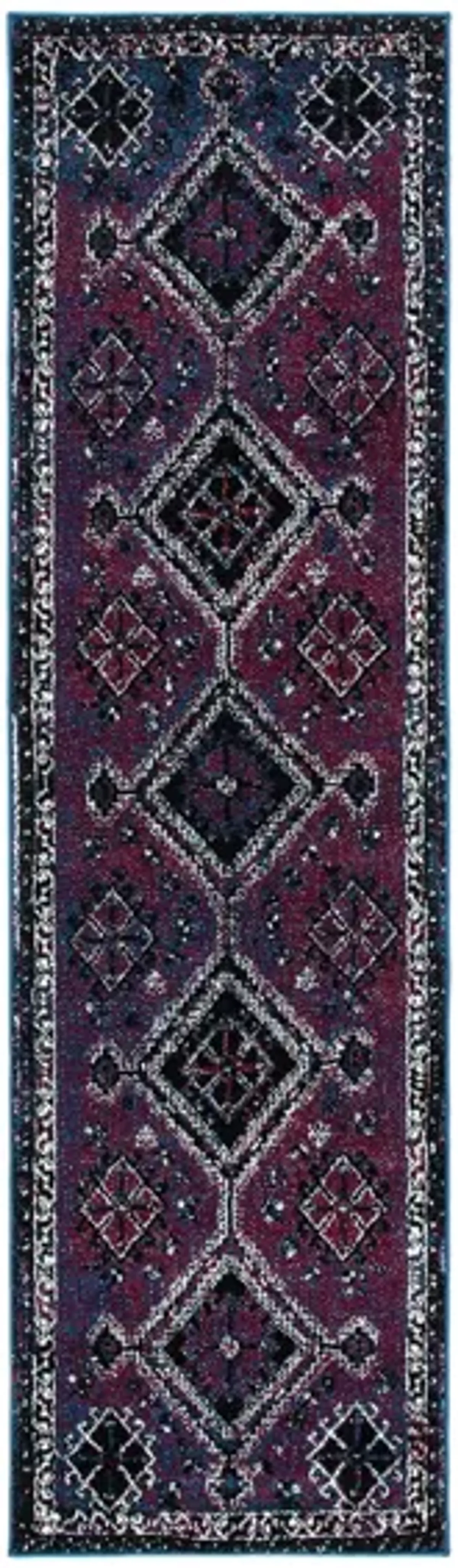 Vintage Hamadan IV Area Rug in Purple & Black by Safavieh