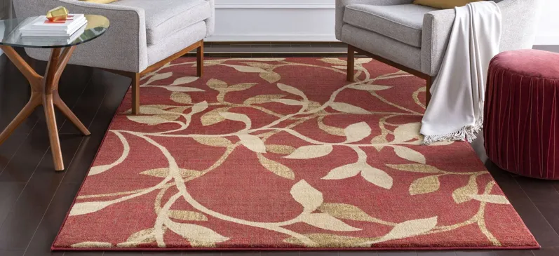 Riley Area Rug in Tan, Dark Brown, Beige, Khaki, Dark Red by Surya