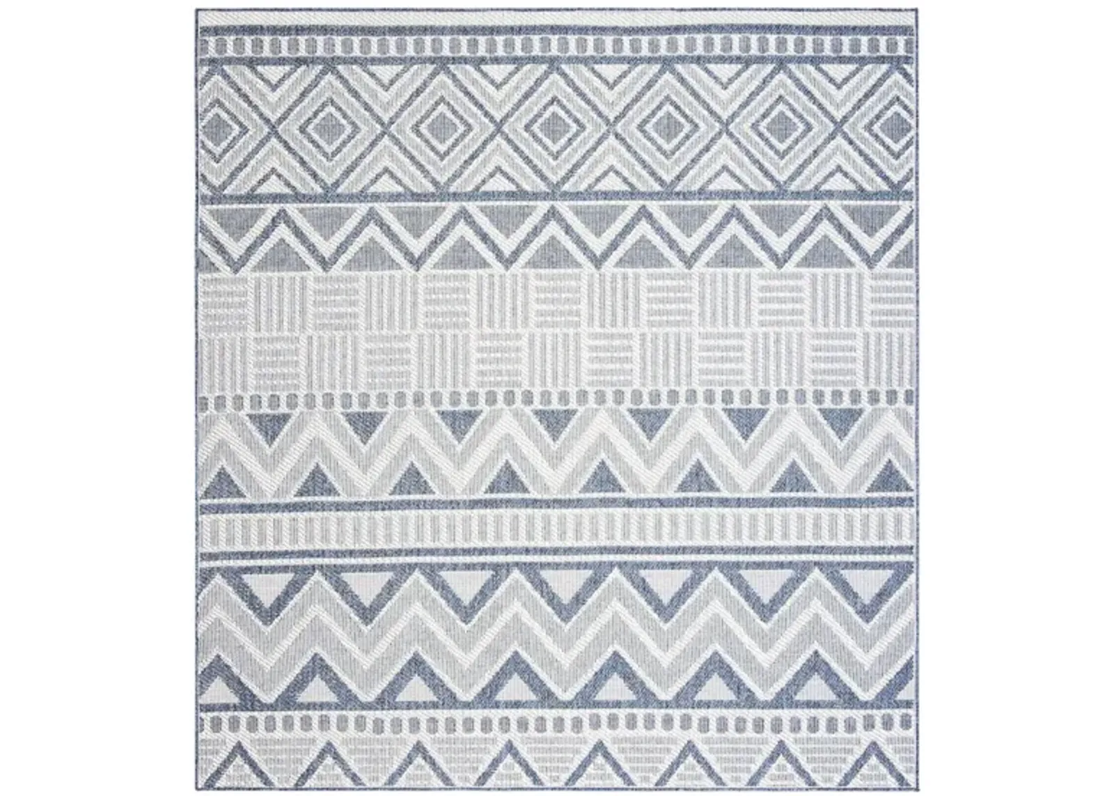 Bermuda Geometric Indoor/Outdoor Area Rug in Cream & Navy by Safavieh