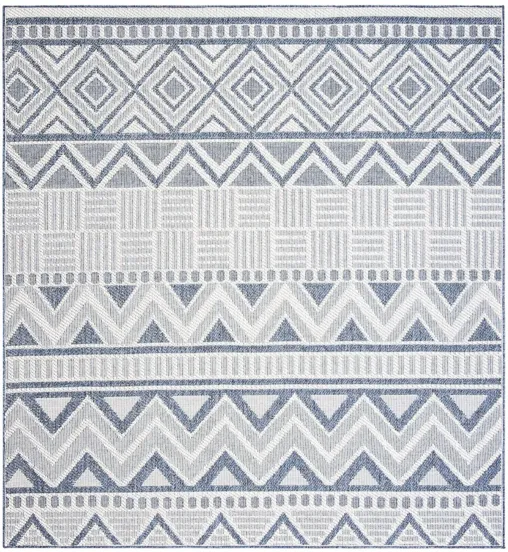 Bermuda Geometric Indoor/Outdoor Area Rug in Cream & Navy by Safavieh