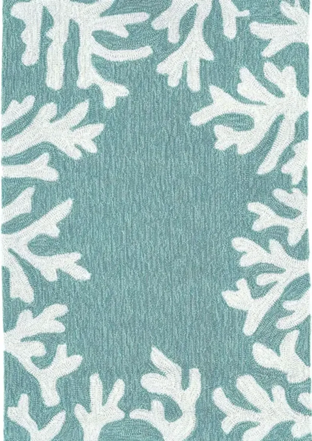 Coral Indoor/Outdoor Area Rug in Aqua by Trans-Ocean Import Co Inc