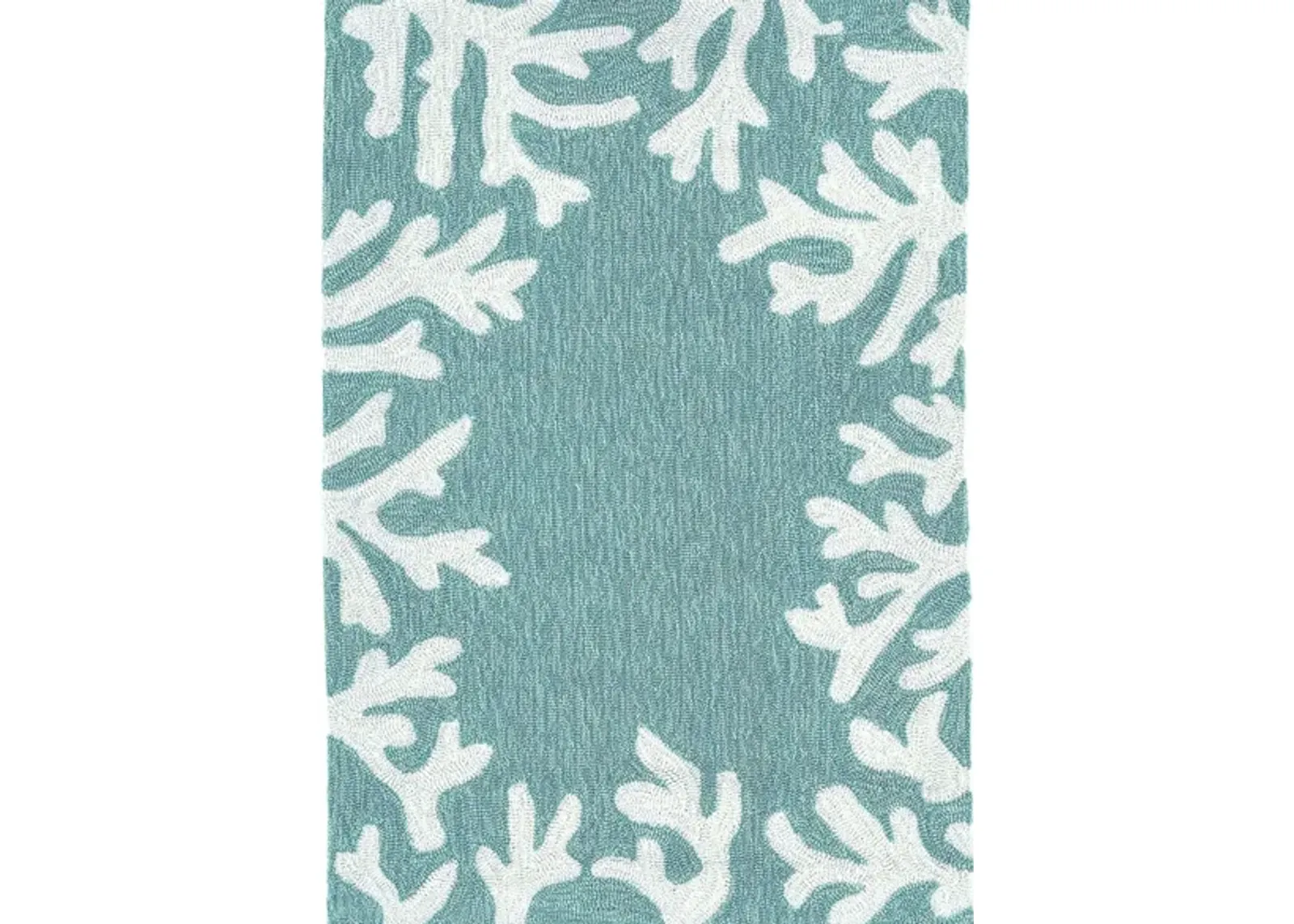 Coral Indoor/Outdoor Area Rug in Aqua by Trans-Ocean Import Co Inc