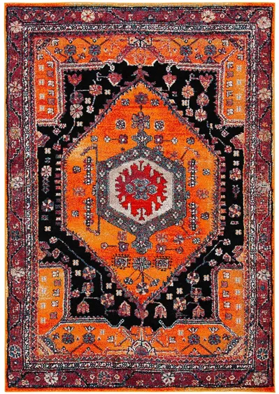 Hamadan Orange Area Rug in Orange & Black by Safavieh