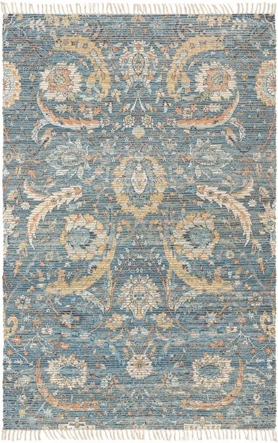 Coventry Area Rug in Sky Blue, Coral, Aqua, Camel, Peach, Navy by Surya