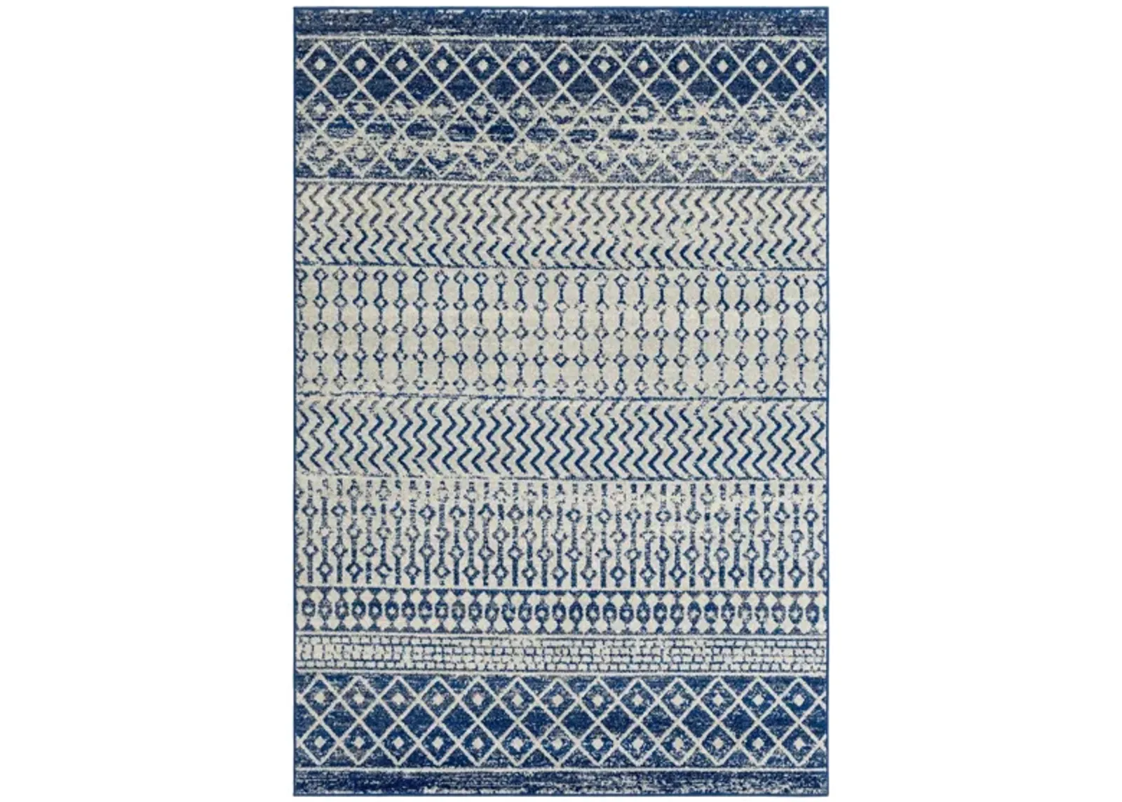 Elaziz Area Rug in Dark Blue, Gray, White by Surya