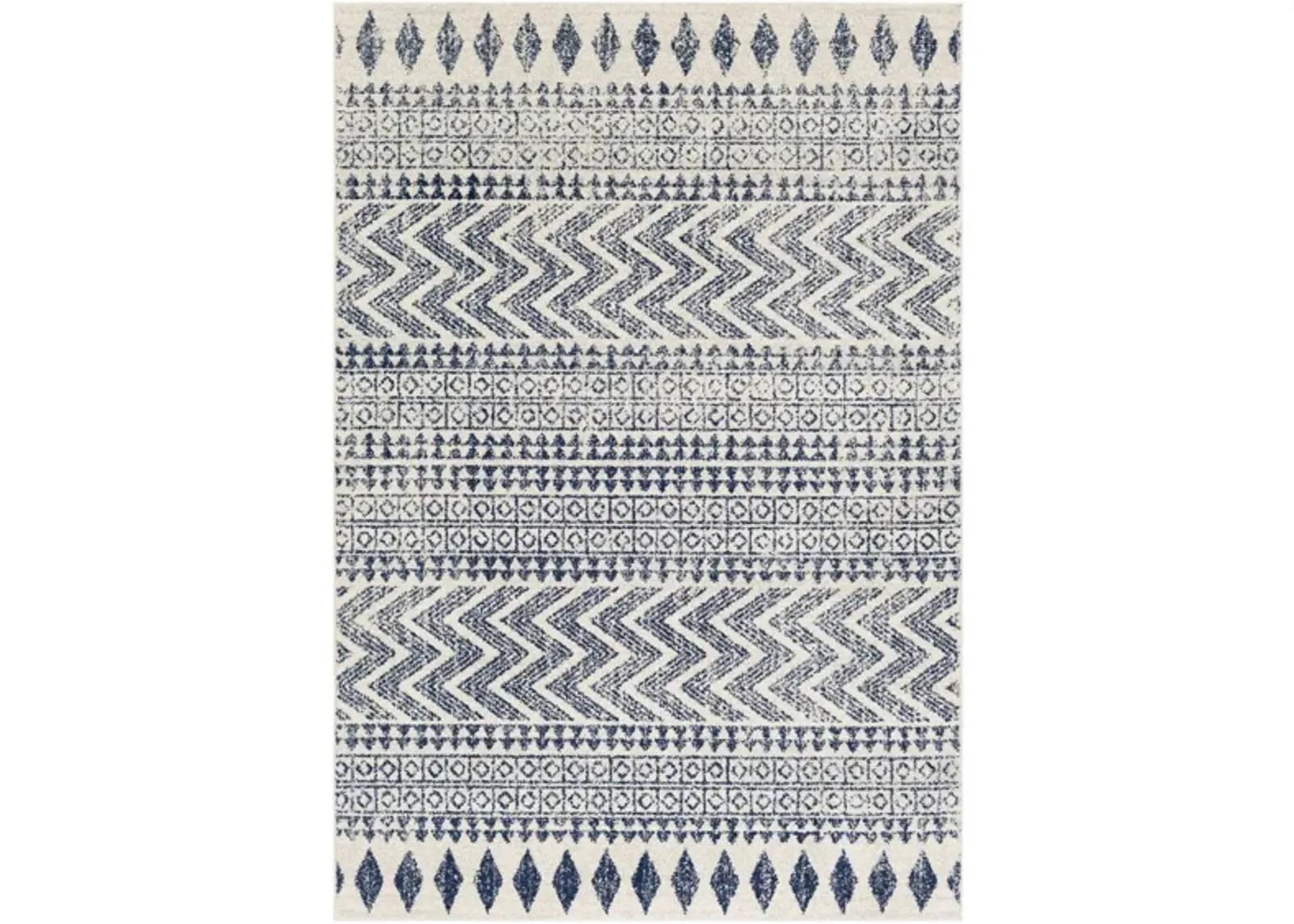 Elaziz Area Rug in Dark Blue, Gray, White by Surya