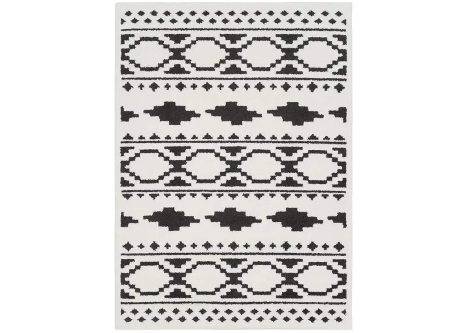 Moroccan Shag Area Rug in Black, Charcoal, White by Surya