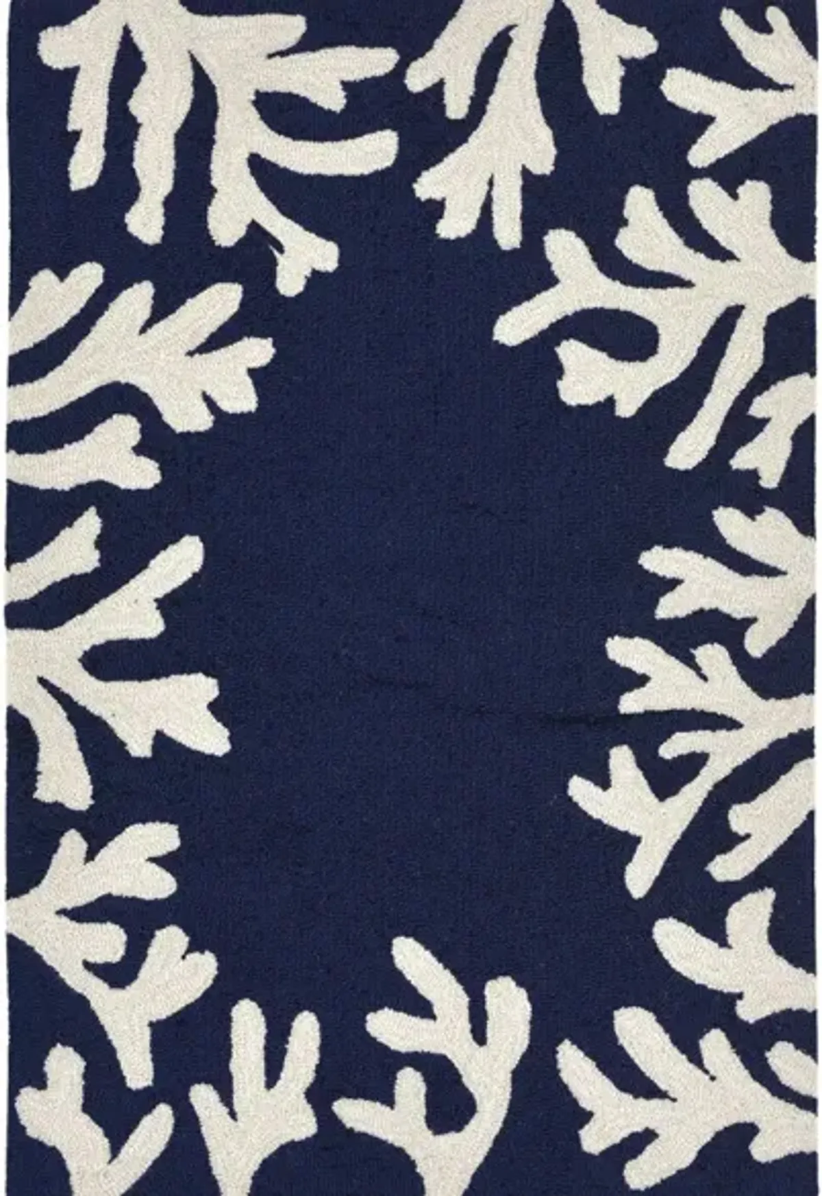 Coral Indoor/Outdoor Area Rug in Navy by Trans-Ocean Import Co Inc