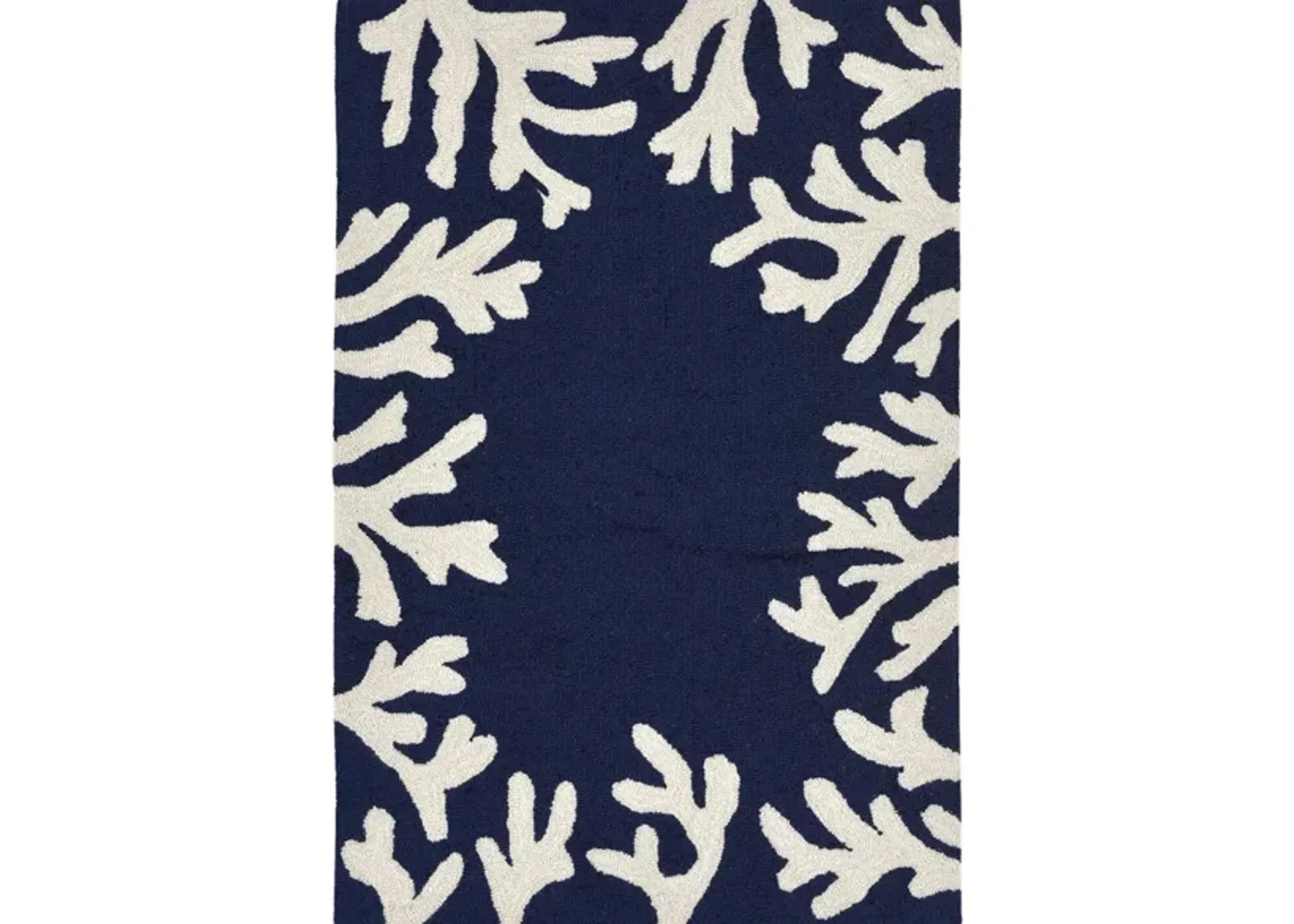 Coral Indoor/Outdoor Area Rug in Navy by Trans-Ocean Import Co Inc