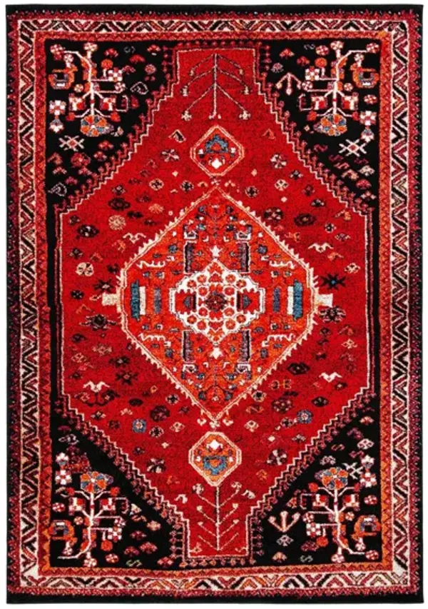 Vintage Hamadan Red Area Rug