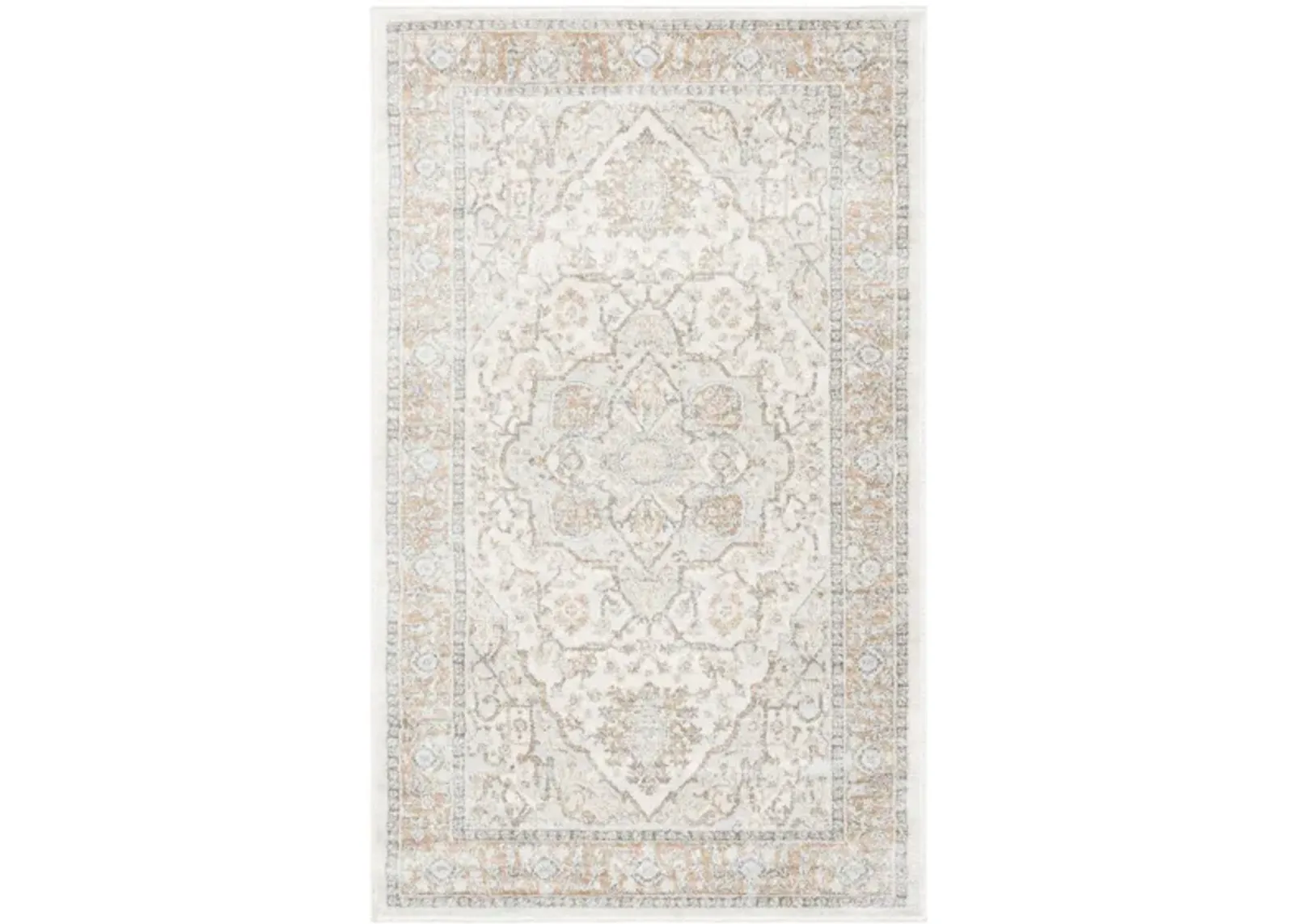 Isabella Throw Rug in Cream/Beige by Safavieh