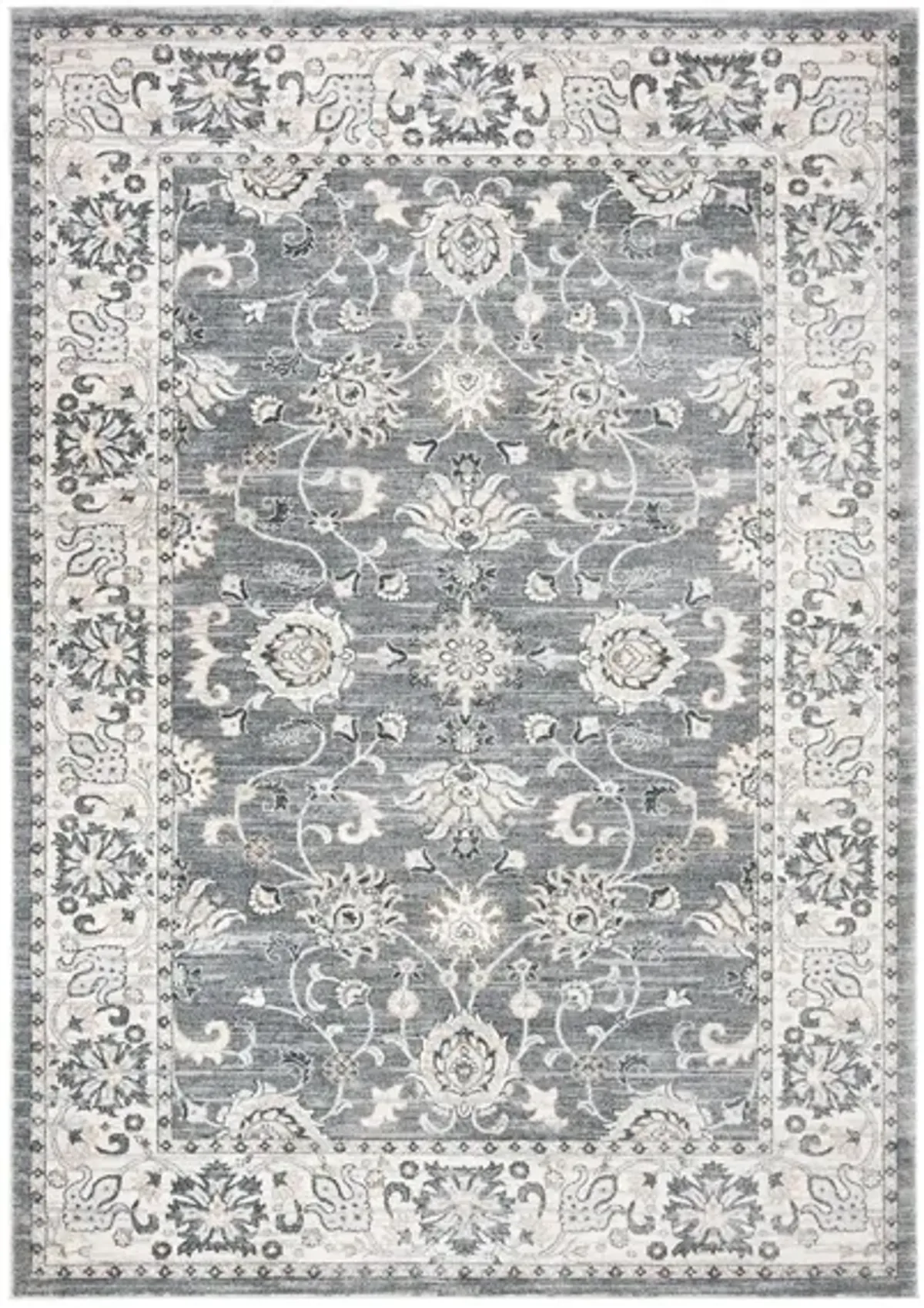 Isabella Throw Rug in Gray/Cream by Safavieh