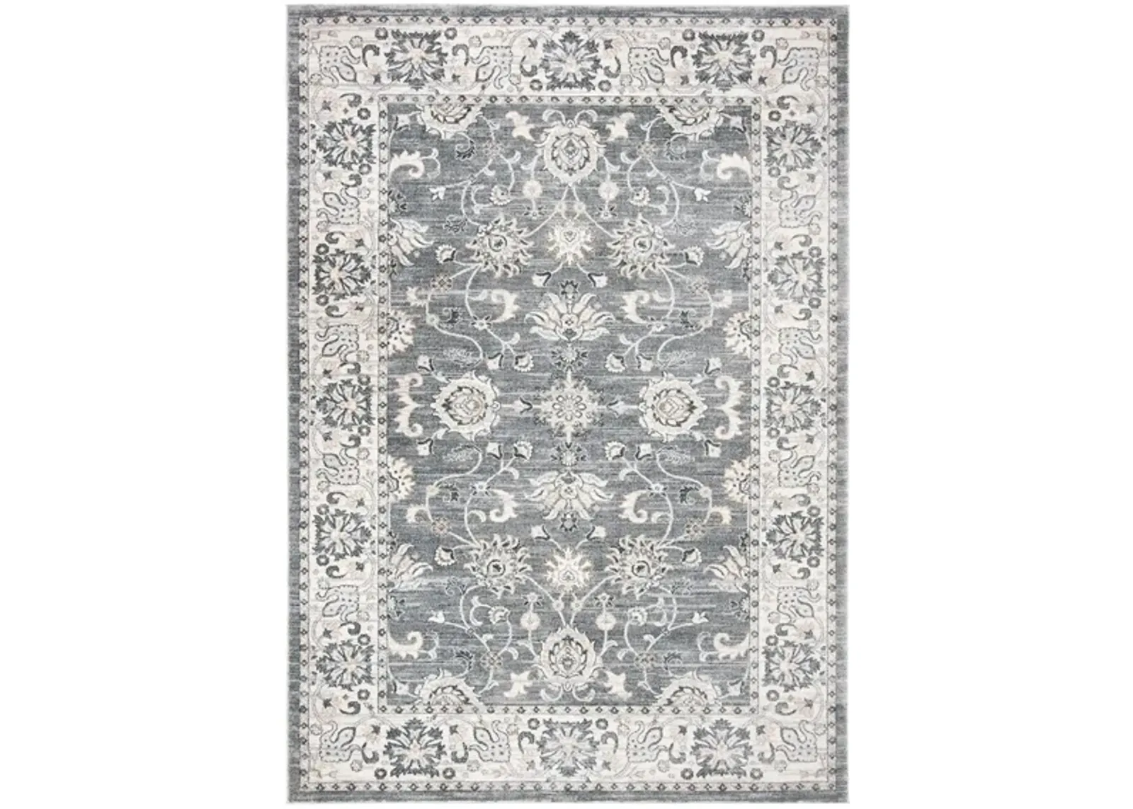 Isabella Throw Rug in Gray/Cream by Safavieh