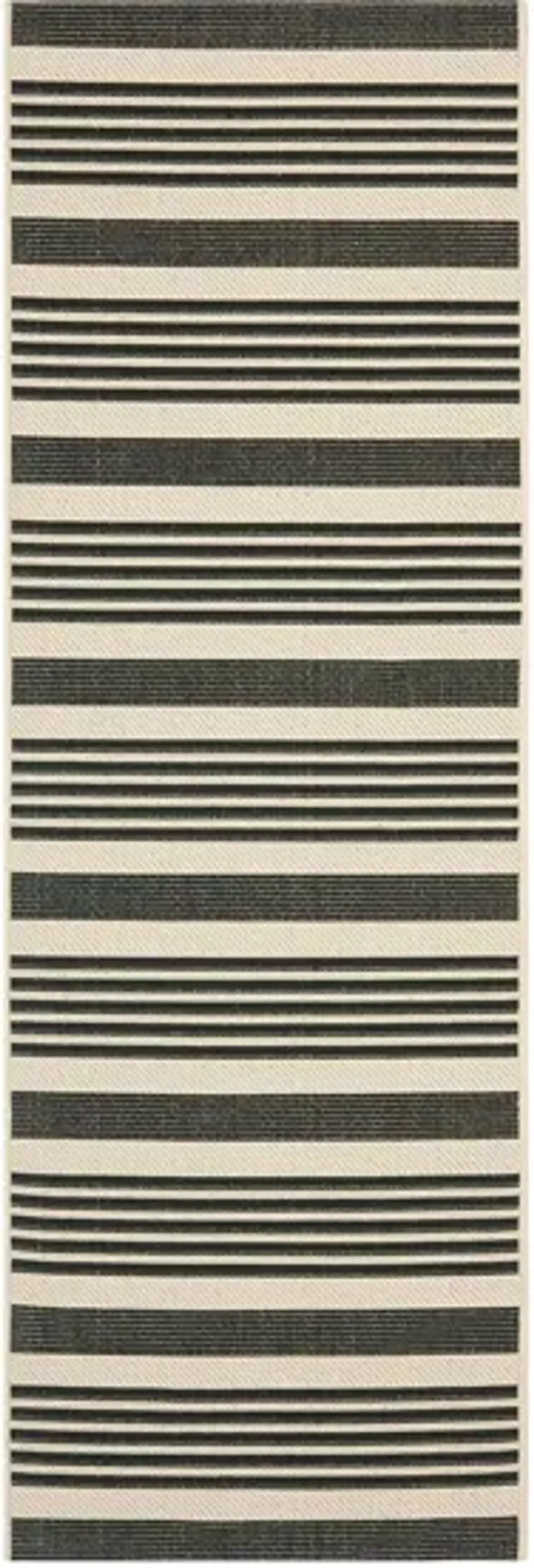 Courtyard Indoor/Outdoor Runner Rug in Black & Ivory by Safavieh