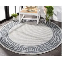 Bermuda Greek Key Indoor/Outdoor Round Area Rug