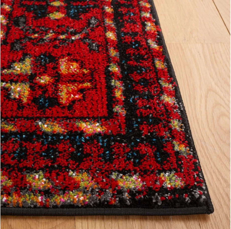 Zagros Area Rug in Red & Light Blue by Safavieh