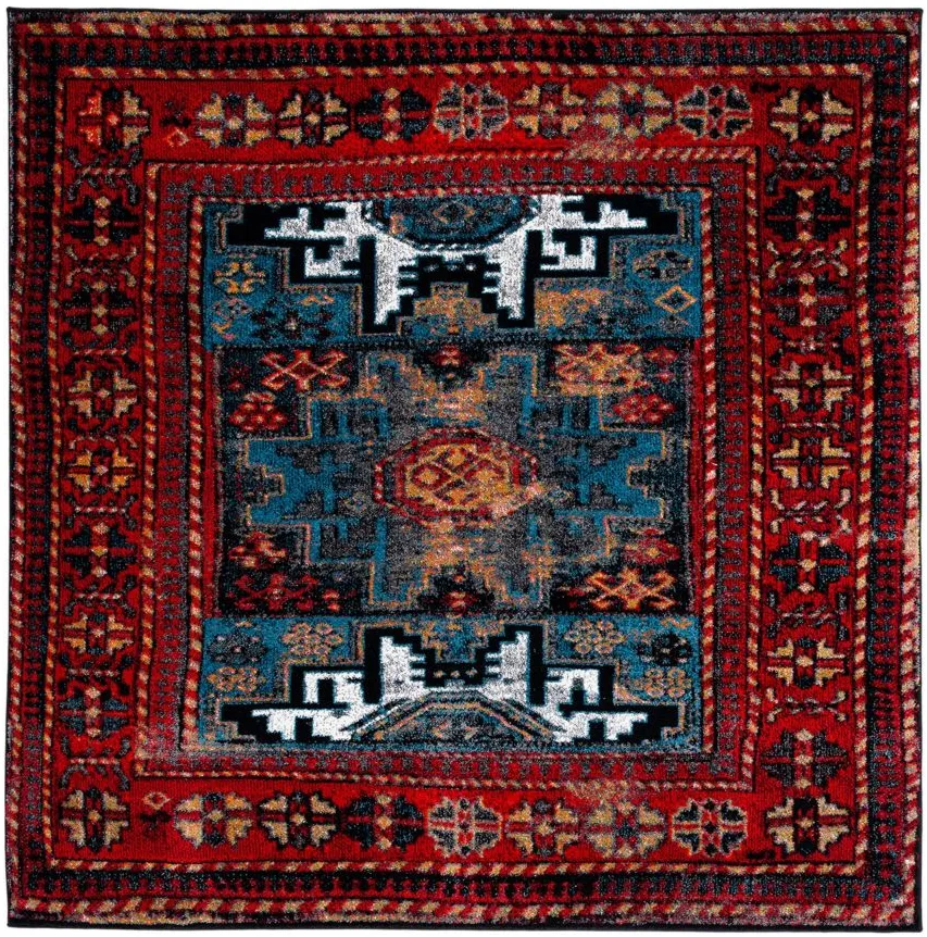 Zagros Area Rug in Red & Light Blue by Safavieh