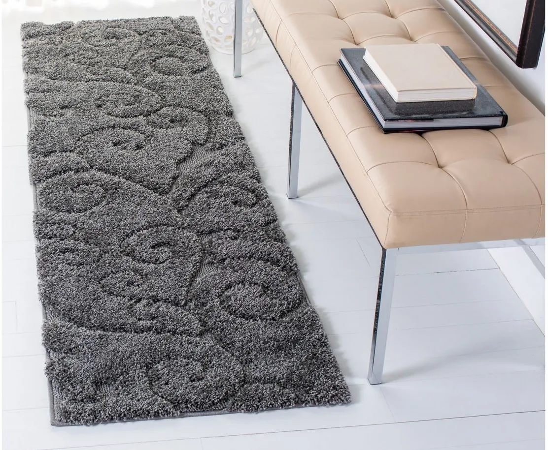 Florida Shag Runner Rug in Grey by Safavieh