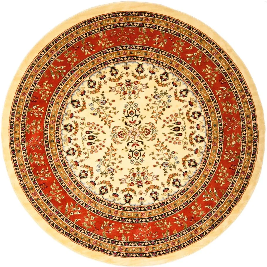 Anglia Area Rug Round in Ivory / Rust by Safavieh