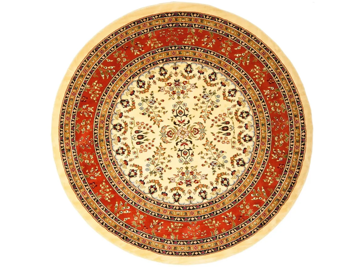 Anglia Area Rug Round in Ivory / Rust by Safavieh