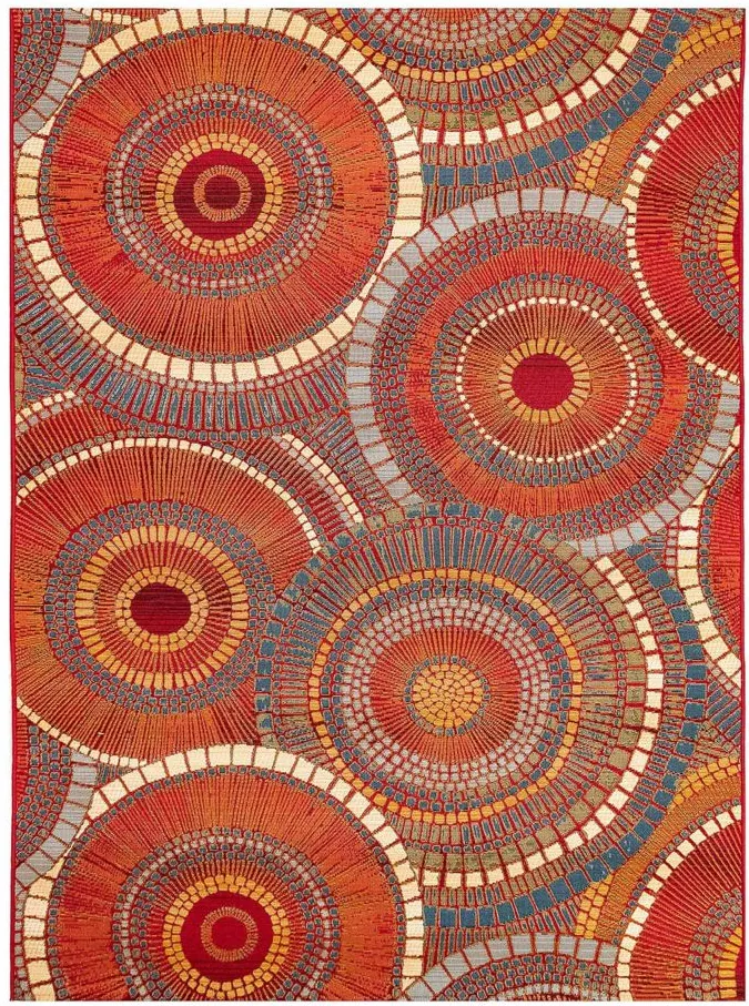 Liora Manne Marina Circles Indoor/Outdoor Area Rug in Saffron by Trans-Ocean Import Co Inc