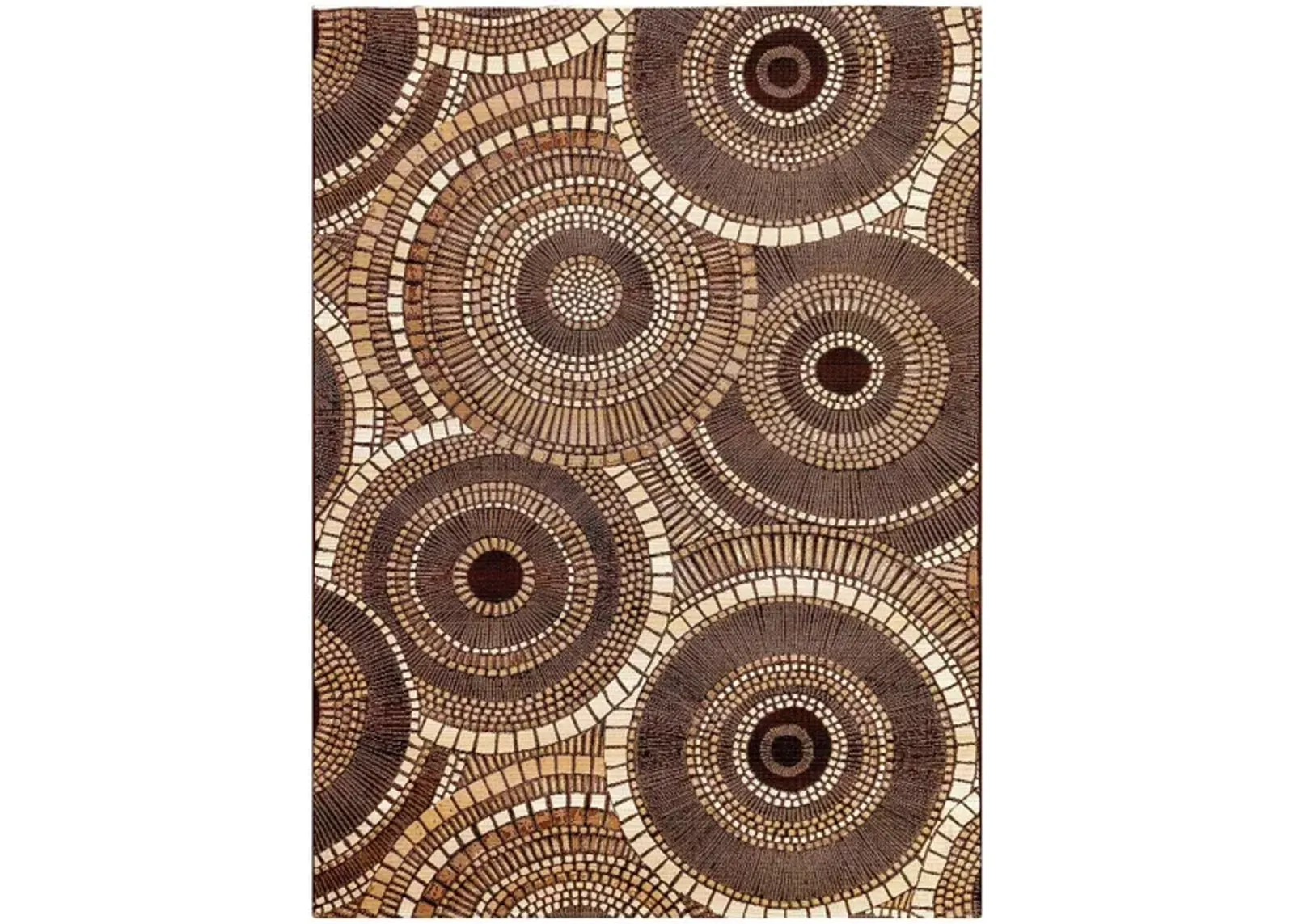 Liora Manne Marina Circles Indoor/Outdoor Area Rug in Brown by Trans-Ocean Import Co Inc