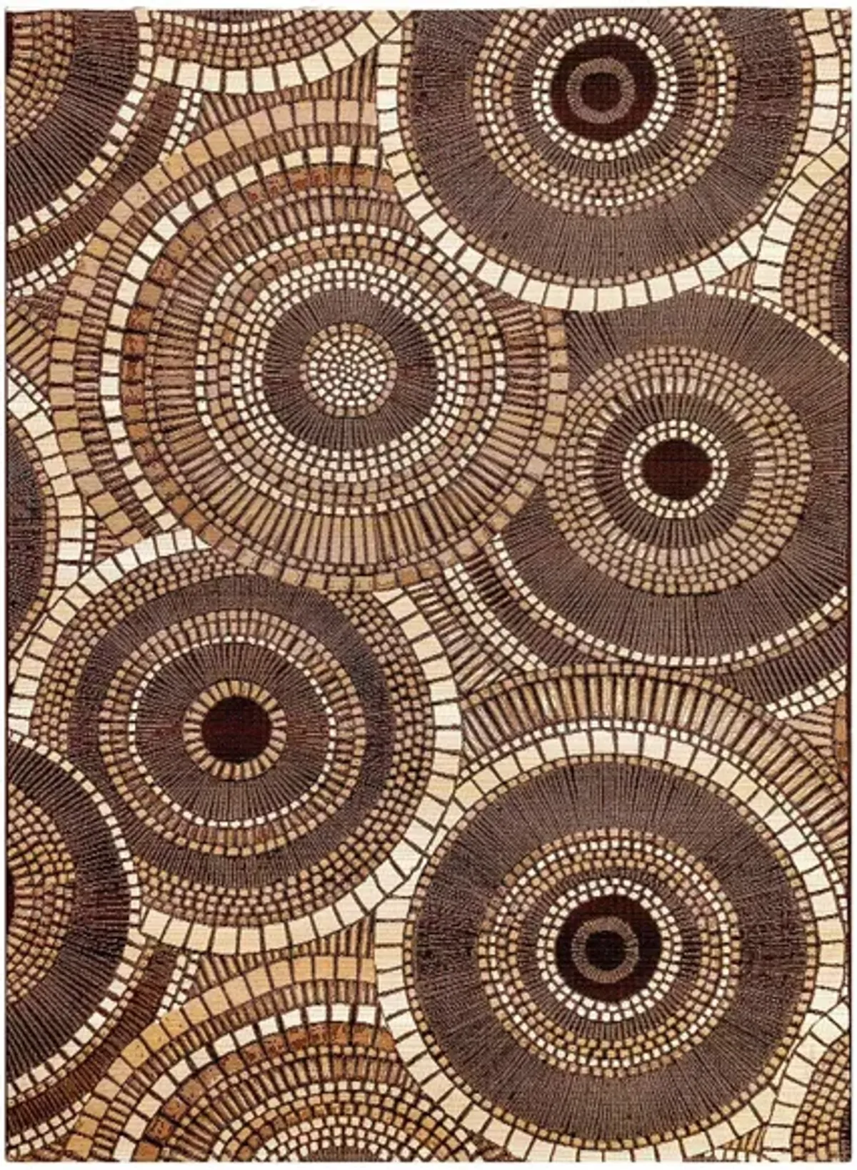 Liora Manne Marina Circles Indoor/Outdoor Area Rug in Brown by Trans-Ocean Import Co Inc