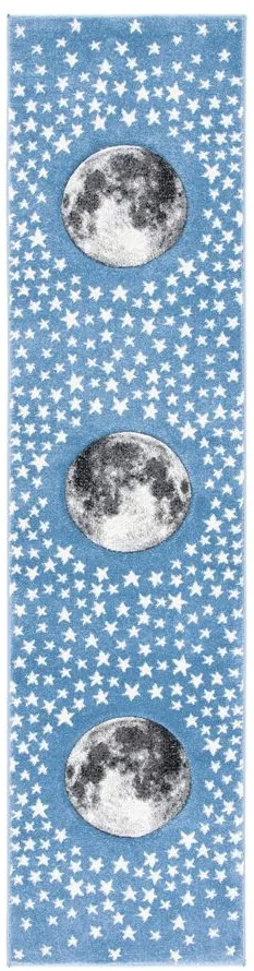 Carousel Earth Kids Runner Rug in Light Blue & Gray by Safavieh