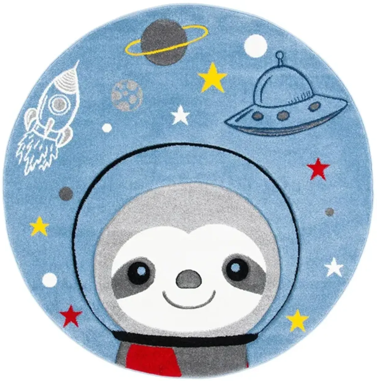 Carousel Sloth Kids Area Rug Round