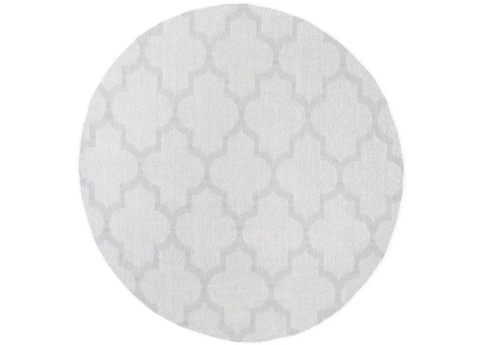 Bermuda Trellis Indoor/Outdoor Round Area Rug in Ivory & Light Gray by Safavieh