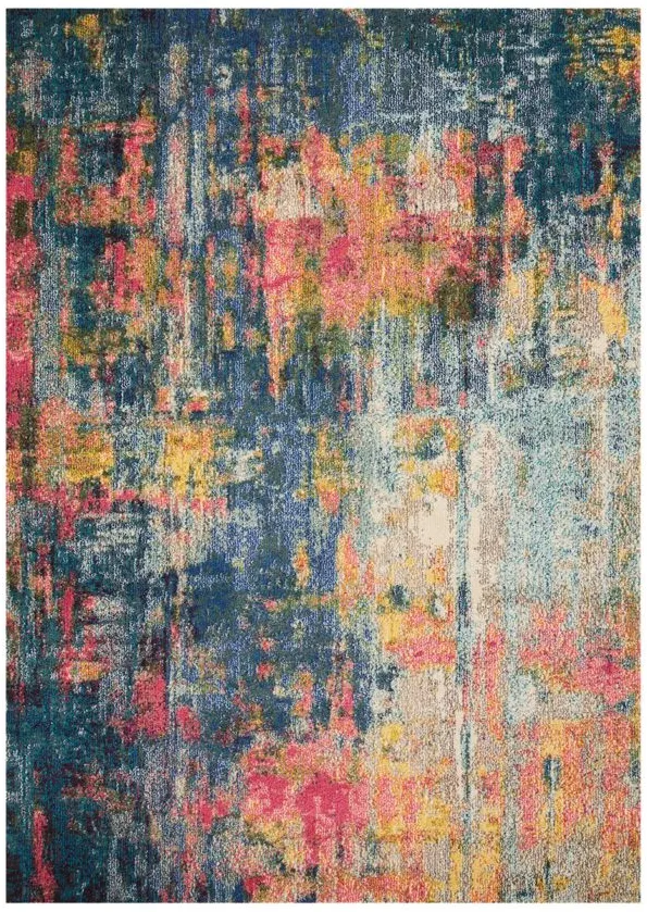 Brinley Area Rug in Blue/Yellow by Nourison