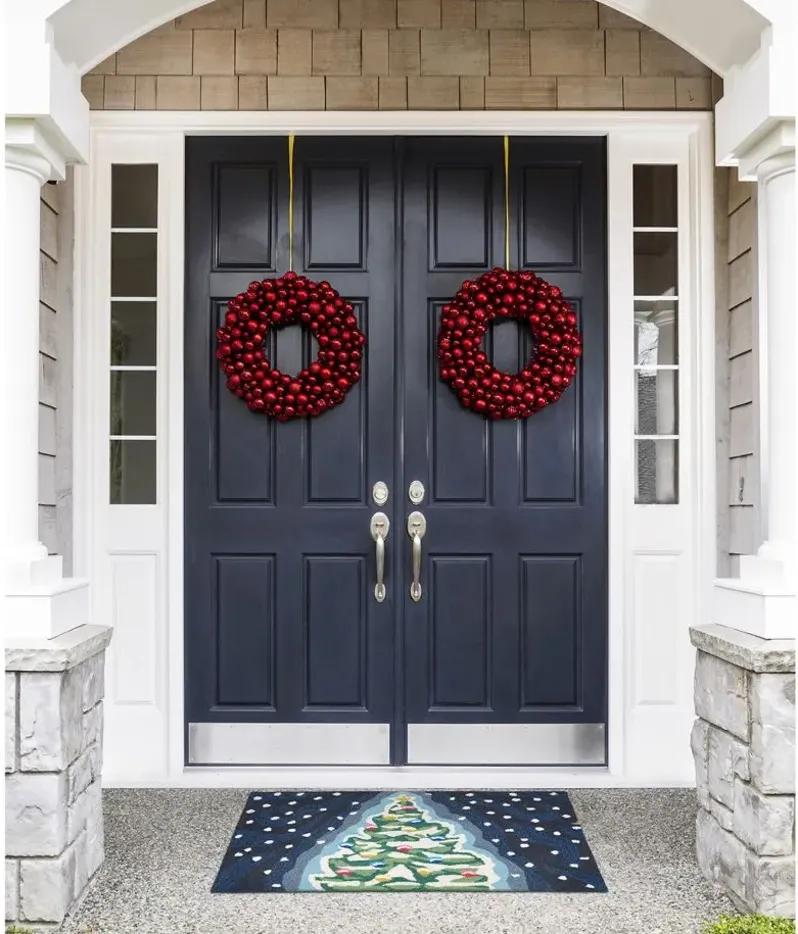 Frontporch Xmas Tree Indoor/Outdoor Area Rug in Midnight by Trans-Ocean Import Co Inc