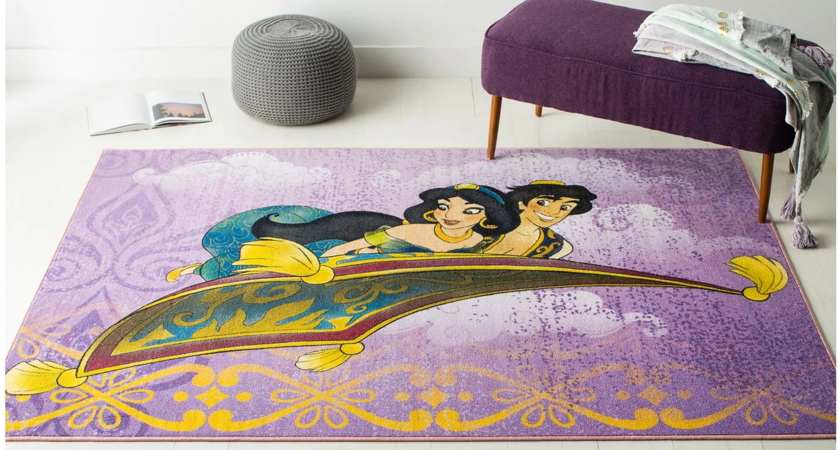 Disney Aladdin Area Rug in Purple & Gold by Safavieh