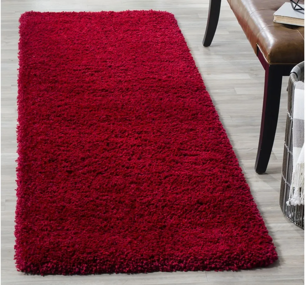 California Shag Runner Rug in Red by Safavieh